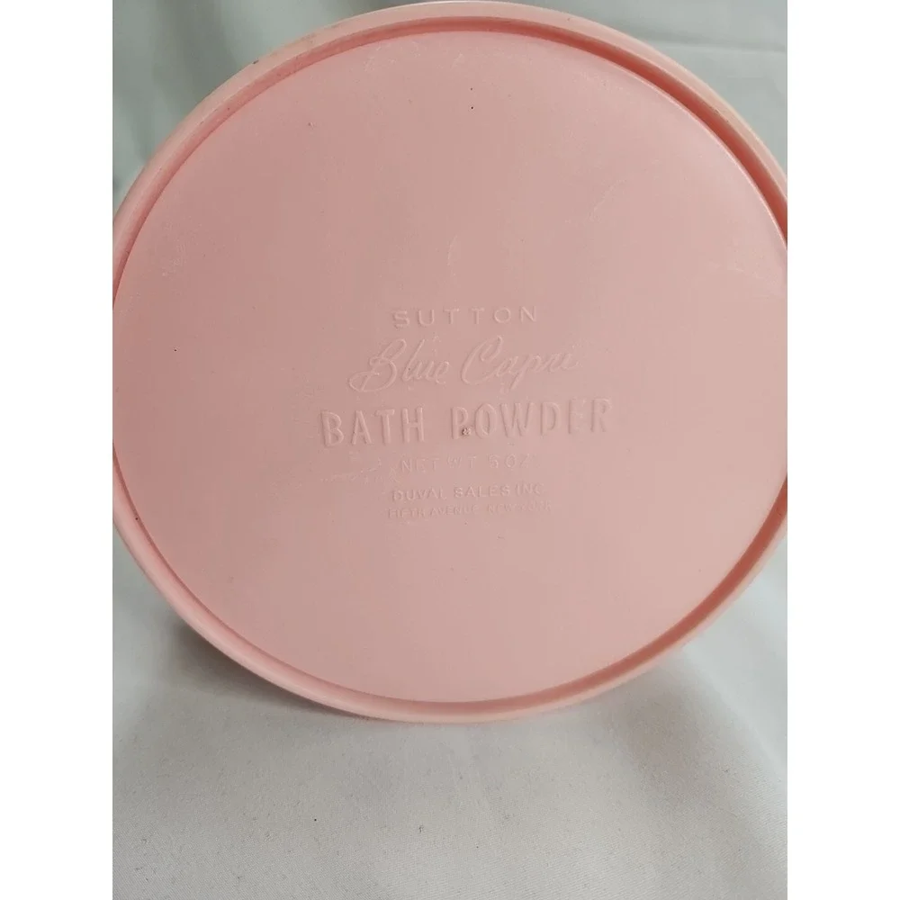 Vtg 1960s SUTTON BLUE CAPRI BATH POWDER Duval Sales Fifth Avenue New York Vanity